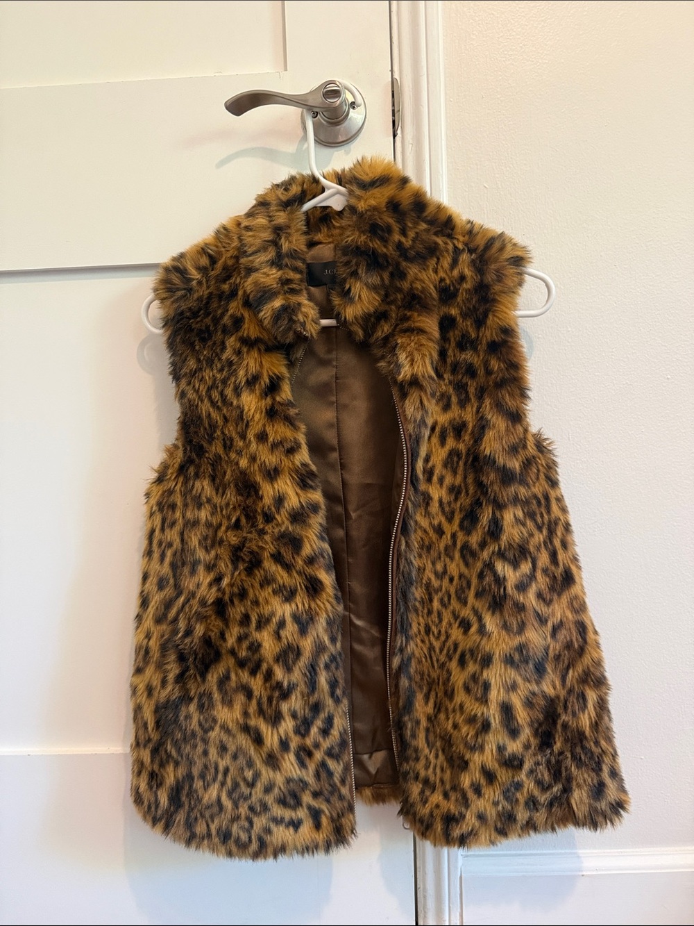 J. Crew Brown Faux Fur Vest